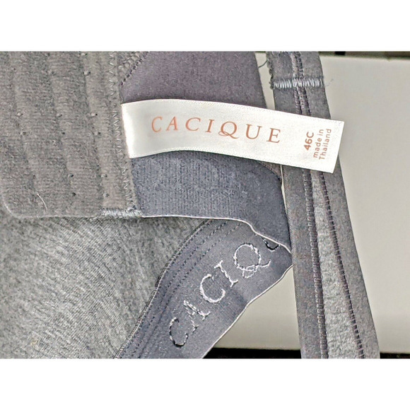 Cacique Bra 46C Grey Gray Lightly Lined No Wire - Picture 3 of 6